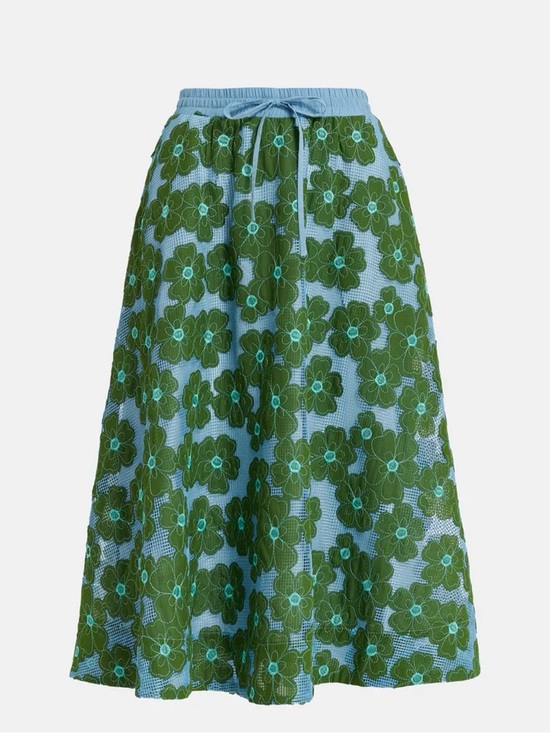 Essentiel Antwerp Dresses & Skirts - Essentiel Antwerp Gorgeous Lined Green/Blue Floral Midi Skirt